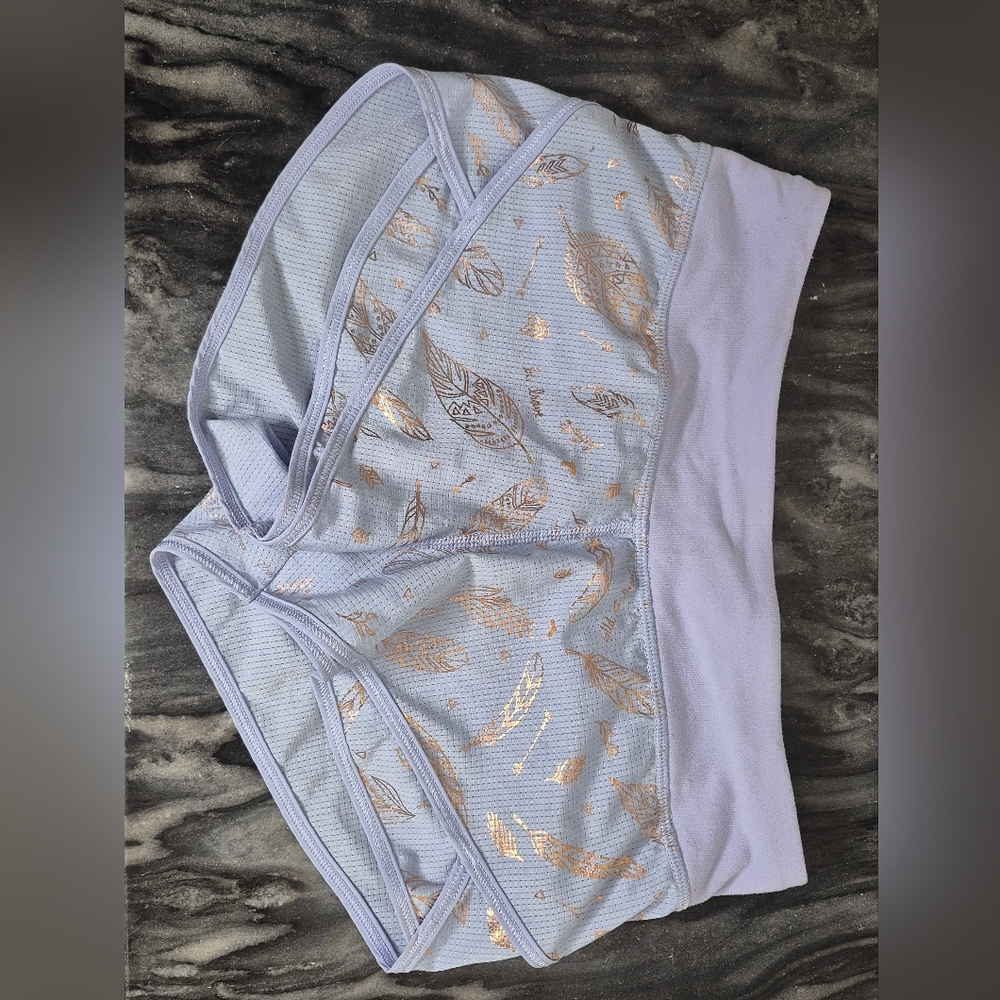 Ivivva Light Blue Sports Shorts with Gold Accents